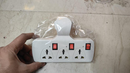 3 Pin Multi Plug Point  Cordless Wall Socket Extension Board